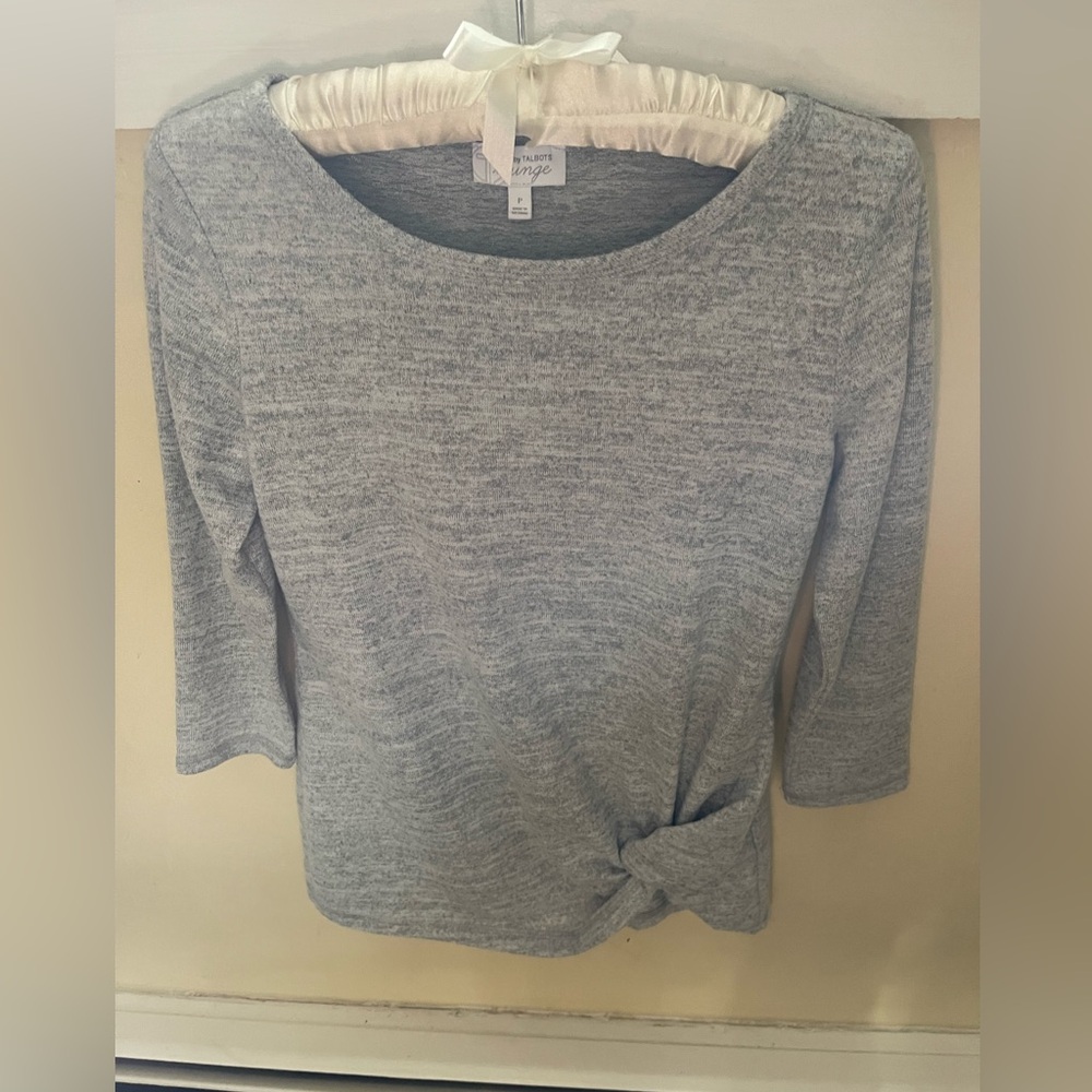 Talbots Gray Knotted Top